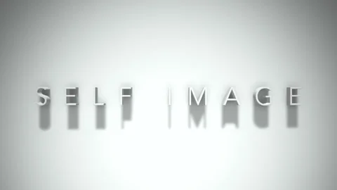 Self image 3D title animation with shadows on a white background Video stock 297800245