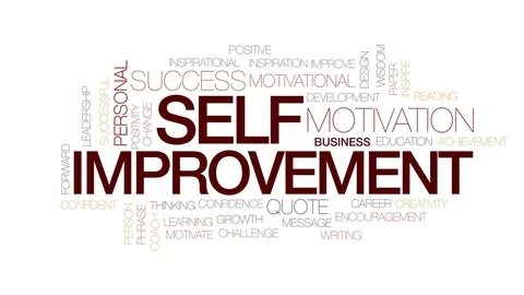 Self improvement animated word cloud, text design animation. Kinetic typography. Stock Footage 75023396