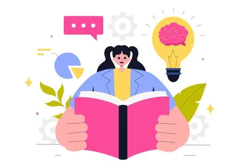 Self Improvement Illustration featuring Upskilling, Learning at Work, Educa.. Stock Illustration