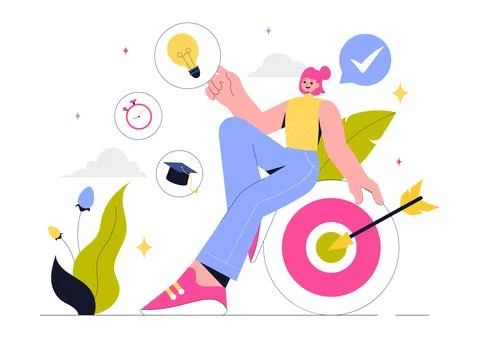 Self Improvement Illustration featuring Upskilling, Learning at Work, Educa.. Stock Illustration