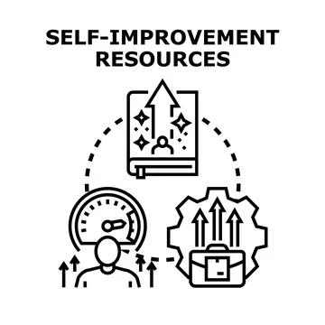 Self improvement resources concept developing personal growth skills Ilustración de archivo