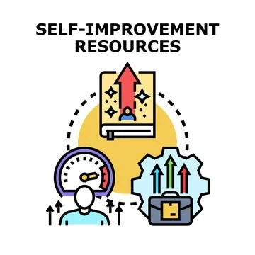 Self improvement resources concept developing personal growth skills Stock Illustration