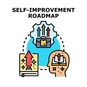 Self improvement roadmap conceptualizing personal growth and development Stock Illustration