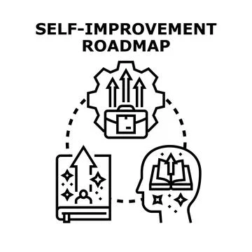 Self improvement roadmap conceptualizing personal growth and development Stock Illustration