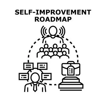 Self improvement roadmap for personal growth and career success Stock Illustration