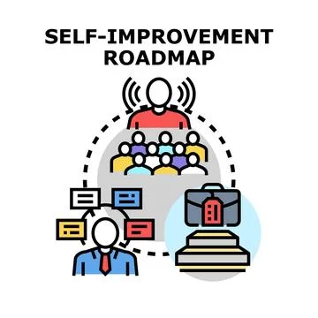Self improvement roadmap for personal growth and career success Stock Illustration