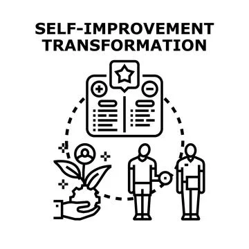 Self improvement transformation process creating growth and development Stock Illustration