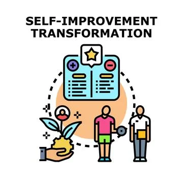 Self improvement transformation process creating growth and development Stock Illustration