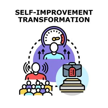Self improvement transformation process leading to business success Stock Illustration