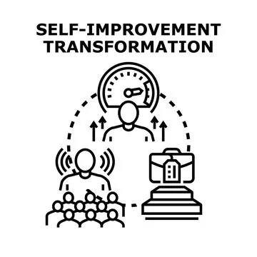 Self improvement transformation process leading to business success Stock Illustration