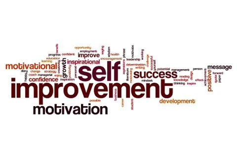 Self improvement word cloud Stock Illustration