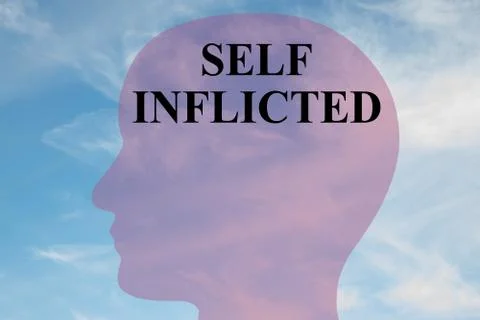 Self Inflicted mental concept 스톡 일러스트