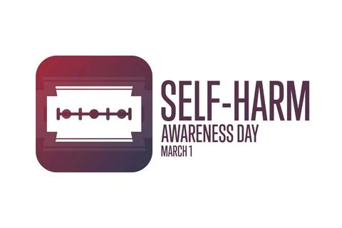 Self-Injury or Self-harm Awareness Day. March 1. Holiday concept. Template for 스톡 일러스트