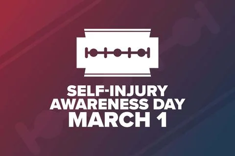 Self-Injury or Self-harm Awareness Day. March 1. Holiday concept. Template for Stock Illustration
