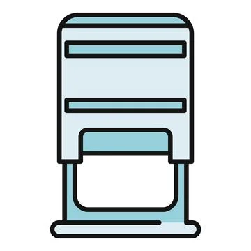 Self inking rubber stamp icon representing office approval Stock Illustration