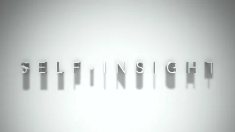 Self insight 3D title animation with shadows on a white background Video stock 297905234