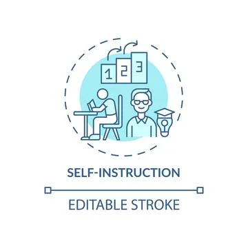 Self instruction blue concept icon Illustrazione stock