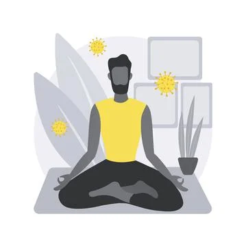 Self isolation abstract concept vector illustration. Stock Illustration