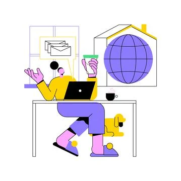 Self isolation abstract concept vector illustration. Stock Illustration