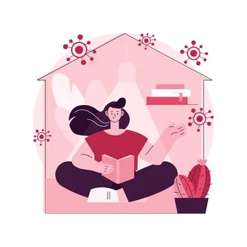 Self isolation abstract concept vector illustration. Stock Illustration