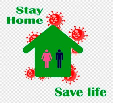 Self-isolation and quarantine flat icon - virus spread prevention Stock Illustration