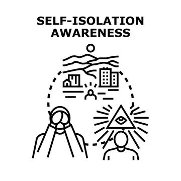 Self isolation awareness concept vector illustration Stock Illustration