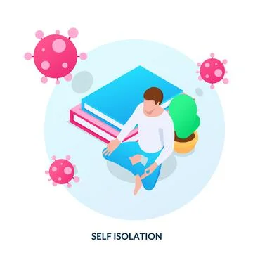 Self-isolation concept.  Stock Illustration