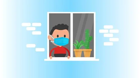 Self-isolation during an epidemic. Stock Illustration