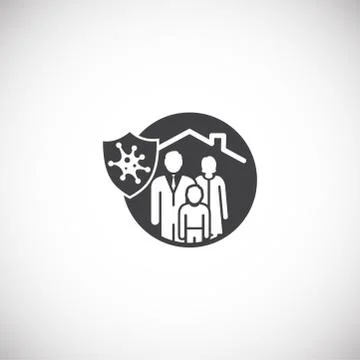 Self isolation related icon on background for graphic and web design. Creative Stock Illustration