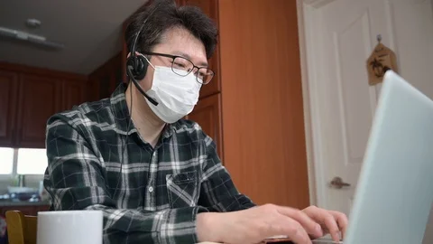 Self-isolation, telecommuting Stock Footage 127012365