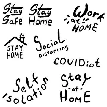 Self isolation text on white isolated backdrop for social banner. Stock Illustration