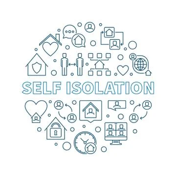Self Isolation vector concept round outline illustration Stock Illustration