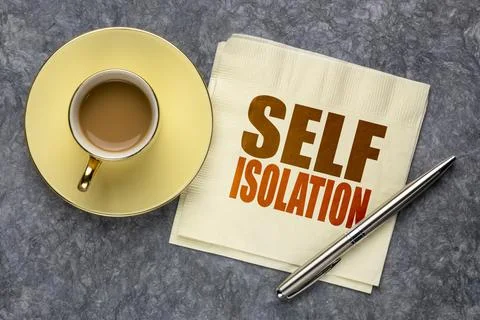 Self isolation word abstract Stock Photos