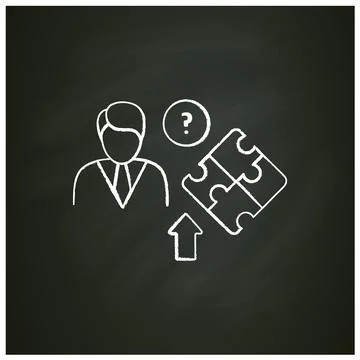 Self knowledge improving chalk icon 스톡 일러스트