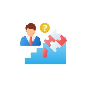 Self knowledge improving flat icon 스톡 일러스트