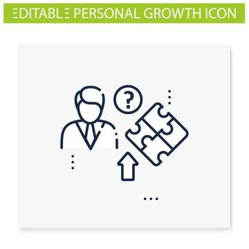 Self knowledge improving line icon 스톡 일러스트