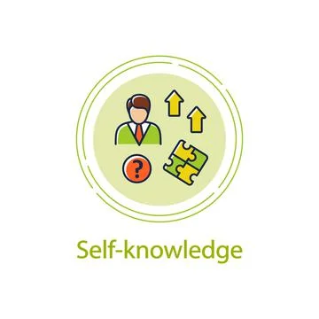 Self knowledge improvingconcept line icon 스톡 일러스트