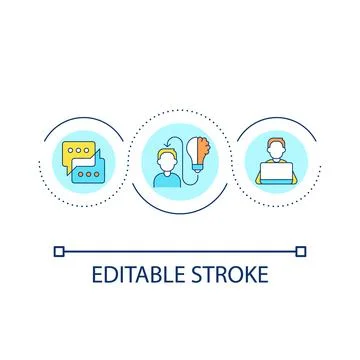 Self learning approach loop concept icon Stock Illustration