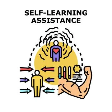 Self learning assistance concept vector illustration Stock Illustration