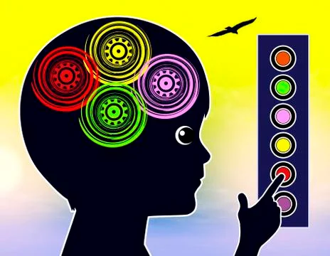 Self Learning Concept for Kids Stock Illustration
