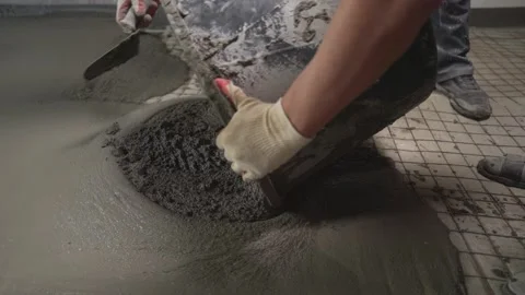 Self-leveling floor. Self-filling floor. Liquid floor. Vídeos de archivo 217411849