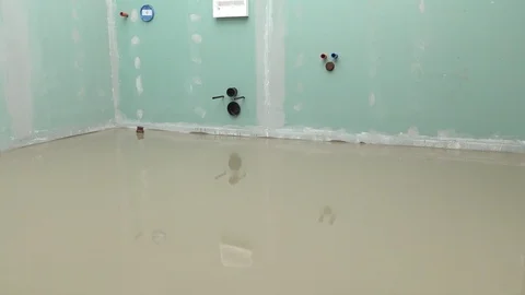 Self leveling screed drying Stock Footage 111951007