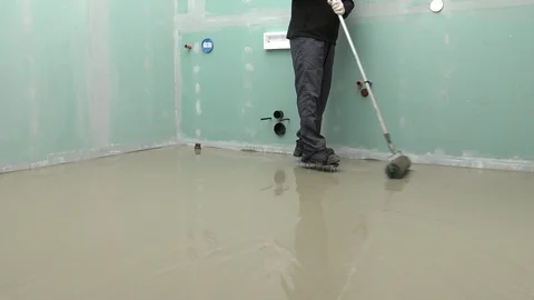 Self leveling screed with roller Stock Footage 111950932