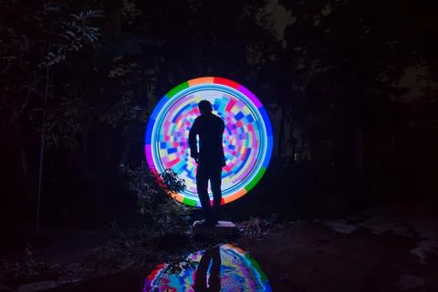 Self Light painting photography Stock Photos