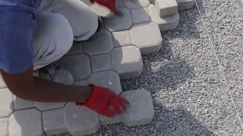 Self-locking. outdoor flooring Stock Footage 81208844