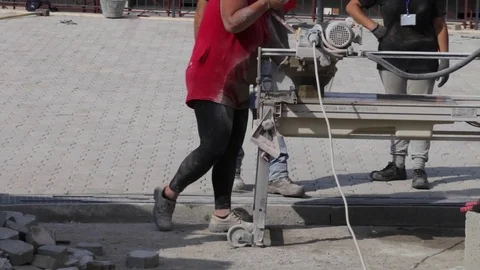 Self-locking. outdoor flooring Stock Footage 81208996