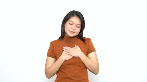 Self Love Grateful Gesture, Hands on Chest Stock Footage 166605090