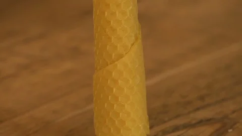 Self made wax candle  Stock Footage 74057306