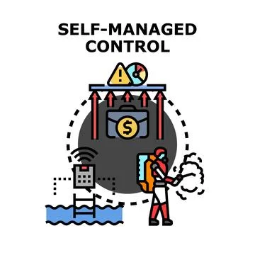 Self managed control concept for business management system Stock Illustration