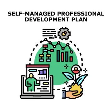 Self managed professional development plan concept illustration Stock Illustration